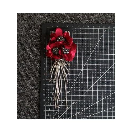 2pcs handmade beaded cloth stickers badge brooch clothing accessories DIY clothes bag decoration patch hole patch