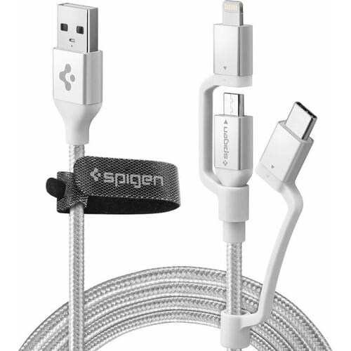3 in1 Lightning + USB-C + Micro USB Durable Nylon Braided Fast Charge & Data Cable MFI Licensed (1.5 meters) c10i3