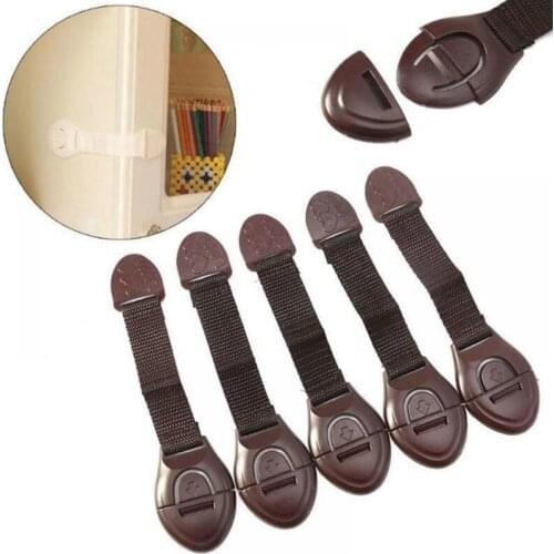 5Pc Baby Safety Lock Drawer Toilet Lock Multi-Function Cloth Belt
