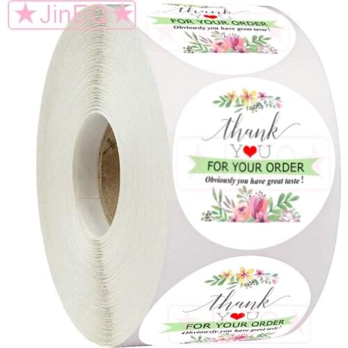 500pcs Floral Thank You Stickers for your order Cute Business Sticker for Food Packing Labels Envelope Seals Stationery Stickers