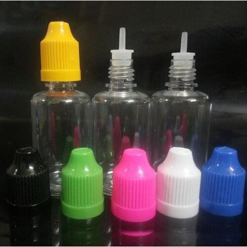 500pcs/lot PET 30ml Clear Plastic Refillable Bottle Eye Drop Bottle For E Liquid Empty Dropper Bottle With Childproof Cap