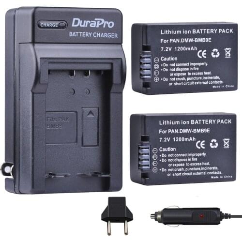 2pcs DMW-BMB9 DMW-BMB9E DMW BMB9 Battery + Car Charger for Panasonic Lumix DMC FZ40K FZ45K FZ47K FZ48K FZ60 FZ70 FZ100 FZ150