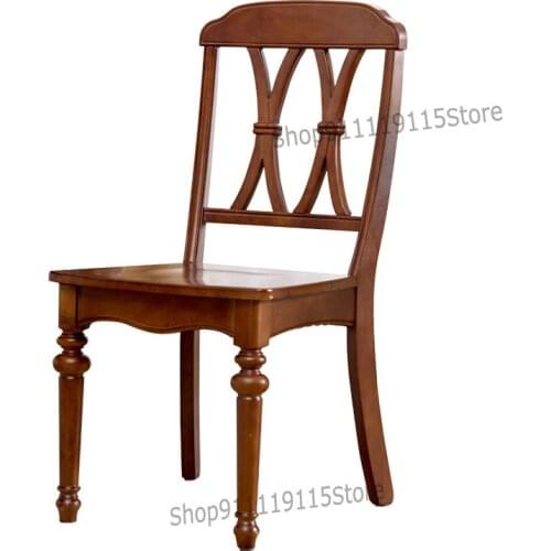 American Solid Wood Dining Chair Simple Country Fork Back Chair Armchair Retro Table Chair Nordic Restaurant Chair 2