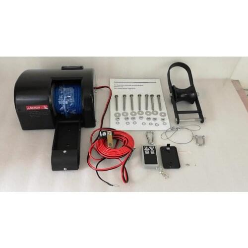 12V Wireless Remote Control Anchor Winch For Freshwater 35LBS Black Marine Boat