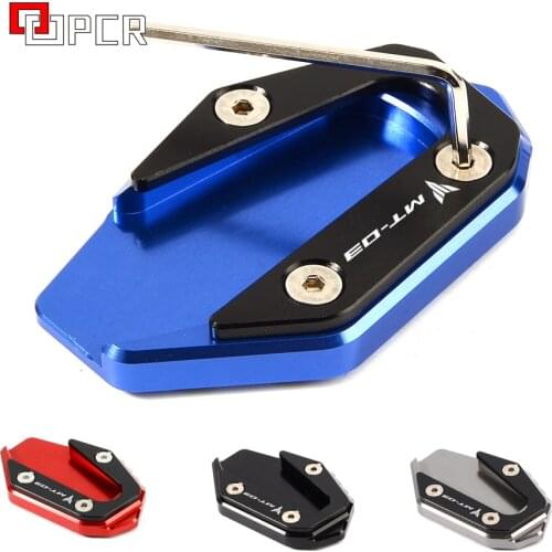 For yamaha mt03 MT-03 2015 2016 2017 2018 2019 Blue&Black Motorcycle Aluminum Side Stand Enlarger Extension Plate For YAMAHA R3