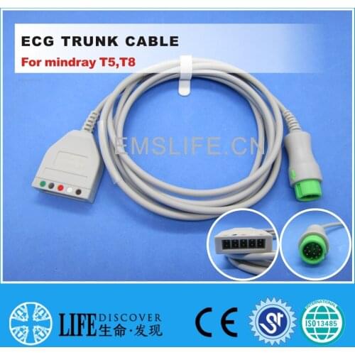 ECG 5-leads trunk cable For mindray T5,T8 patient monitor