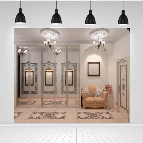 Scopiso Interior Sofa Crystal Chandeliers Doors Photography Backdrop Personalized Photographic Backgrounds For Photo Studio