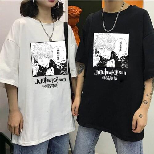 Jujutsu Kaisen Anime Mens T Shirt Tops Tees Yuji Itadori Tops Short Sleeve Casual Couple Tshirt Clothes Male