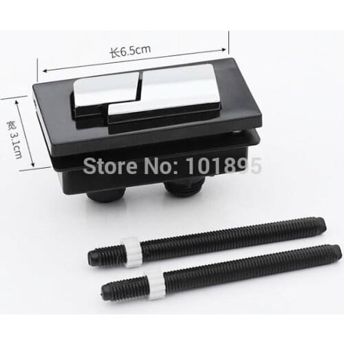 ABS Material Chrome with Black Color Square Models of Toilet Flush Valve Push Button