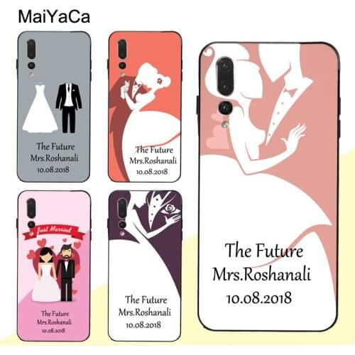 MaiYaCa Personalised Wedding Bride Groom Case For Huawei P30 Pro P40 P10 P20 Lite Mate 20 30 10 Lite P Smart 2019 Z