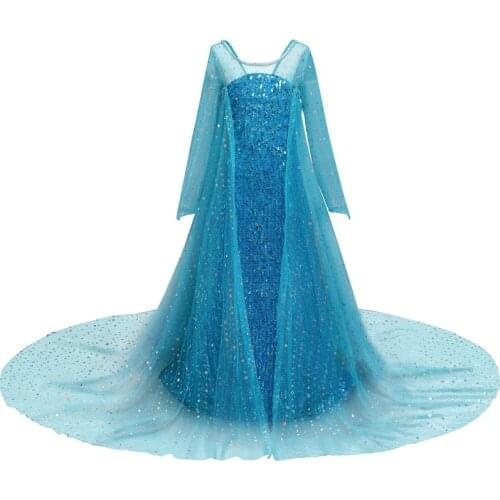 Fancy Fairy Sequins Princess Dress up Snow Halloween Carnival Dresses for Girls Children' Party Cosplay Costume