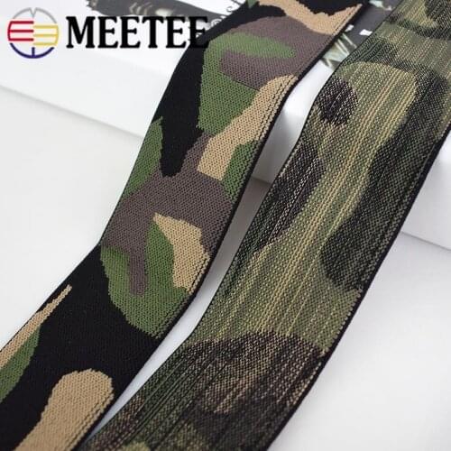 Meetee 9yards 38mm Camouflage Elastic Band Polyester Ribbon Clothing Trousers Bag DIY Handmade Sewing Accessories AP579