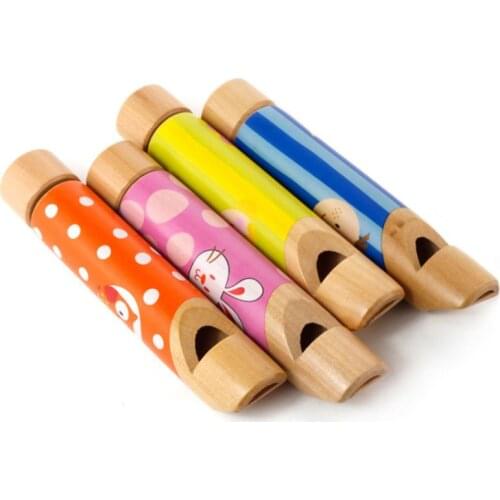Cartoon Wood Slide Whistle Toy Kids Toy Musical Instrument Baby Toddler Boys Gir BX0D