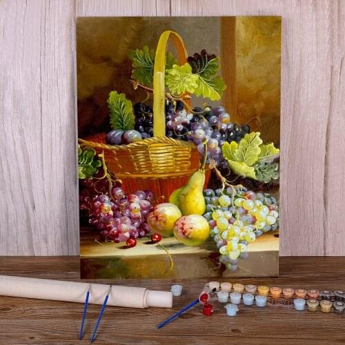 Fruit Landscape DIY Painting By Numbers Package Acrylic Paints 50*70 Paiting By Numbers Decorative Paintings For Handicraft