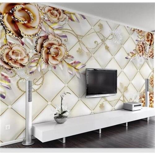 Beibehang Wallpaper custom living room bedroom mural modern minimalist fashion 3D stereo diamonds European style wall