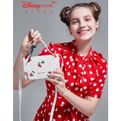 Authentic Disney Official Cherry Minnie Shoulder Bag Shoulder Bag Messenger Bag Handbag Girl Heart New Product