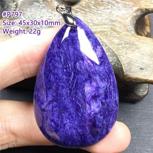 Top Natural Purple Charoite Necklace Pendant Jewelry For Woman Man Healing Crystal 44x31x11mm Beads Silver Stone Gemstone AAAAA