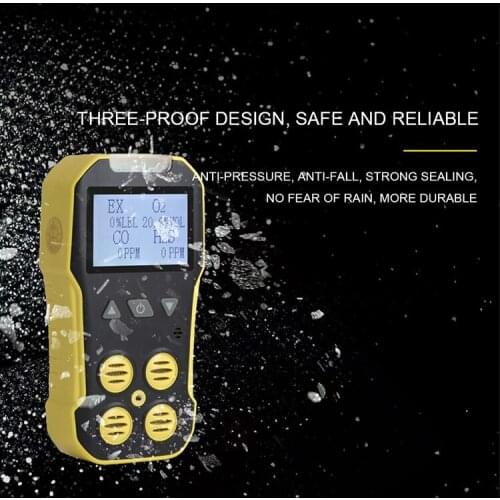 4 in 1 Multi Gas Detector Portable Gas Meter O2 H2S CO LEL Oxygen Hydrogen Sulfide Carbon Monoxide Combustible Gas Leak Detector