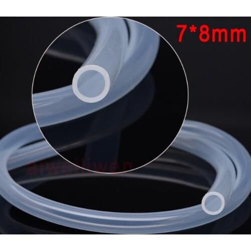 7mm ID 8mm OD 7X8 Transparency silicone tube food grade thermostable catheter silicon hose High temperature odorless tube
