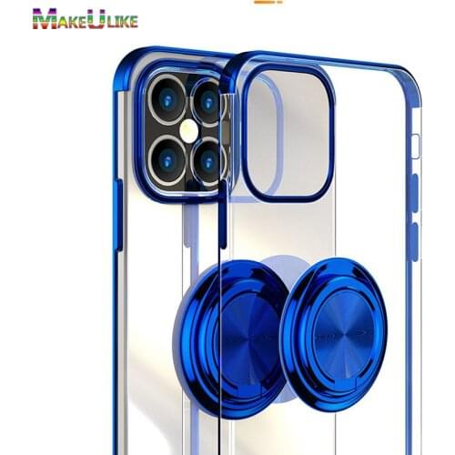 Ring Clear Case For iPhone 11 Pro Max 12 Mini 11Pro X XS Max XR 6 6S 7 8 Plus SE 2020 Case Soft Plating Frame Transparent Cover