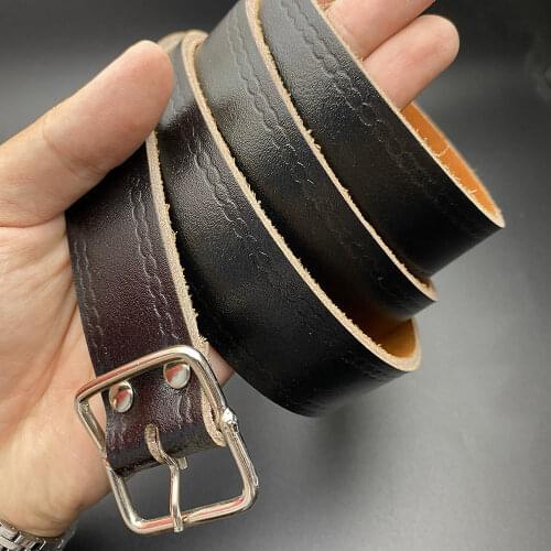 Handmade strong and durable old-fashioned cowhide belt thick pure cowhide electrician belt labor insurance pants belt men