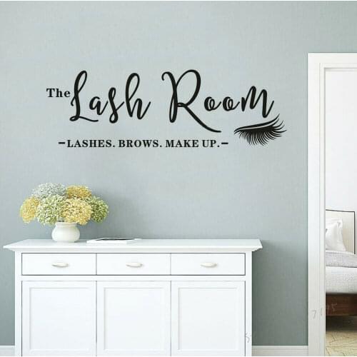 Lash Room Eyelashes viny Wall Stickers beauty Salon Lashes Brows Makeup art Wall Decals removable Room Decoration poster Z471