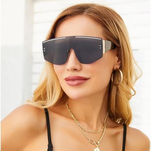 Square Rimless Oversize Sunglasses Women Men Shield Sun Glasses Vintage Big Shades Brand UV400 Eyewear Oculos Gafas De Sol