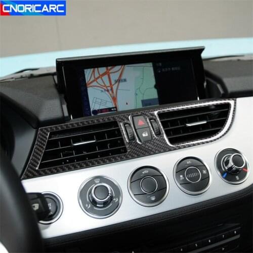 Car Styling Carbon Fiber Center Console Air Vent Frame Decoration Cover Trim For BMW Z4 E89 2009-2015 Auto Interior Accessories
