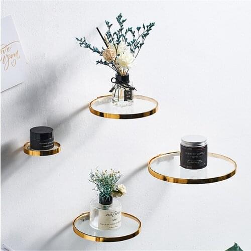 Modern Style Glass Wall Decorative Shelves for Flower Pot Wall Shelf Home Decor Accessories