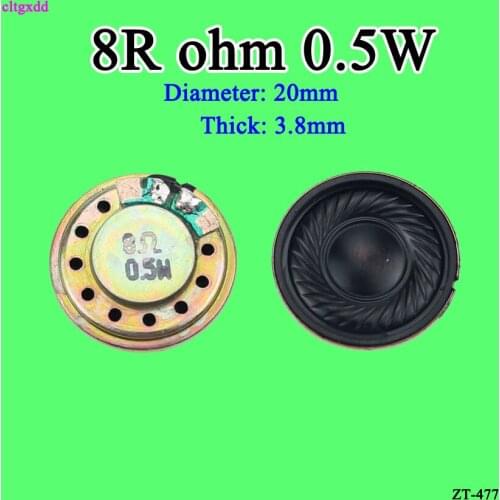 Cltgxdd 5pcs/lot New Ultra-thin Mini speaker 8 ohms 2 watt 2W 8R speaker Diameter 20MM 2CM thickness 4 3.8MM