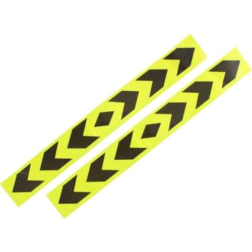 Reflective Car Warning Signal Adhesive Tape Yellow Black 2Pcs