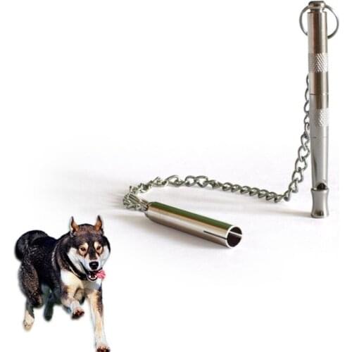 Pet dog flute training dog whistle ultrasonic chain round whistle adjustable dog flute