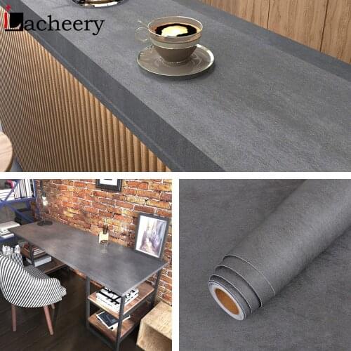Thick Concrete Wallpaper Peel and Stick Cement Decorative Film for Countertops Self Adhesive Waterproof Wall Backdrop Home Decal