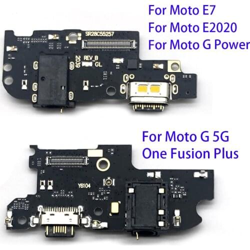 USB Charging Conncetor Port Flex Cable Board With Microphone Replacement Parts For Moto G 5G/G Power/E7 E2020 /One Fusion Plus