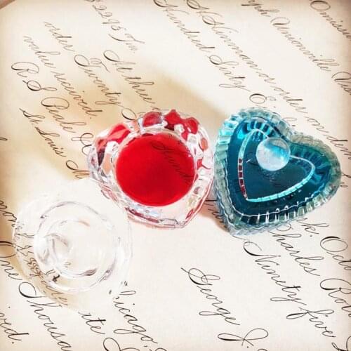 Heart Shape English Copperplate Vintage Dip Pen Glass Ink Holder Ink Fount