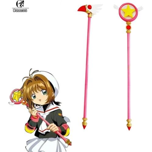 ROLECOS Cardcaptor Sakura Kinomoto Cosplay Magic Wand Stick Cardcaptor Sakura Props Anime Cosplay Accessory Weapon