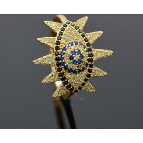 High Quality The Demon Eye Shaped Ring Inlaid With Multicolor Zircon Is The First Choice For Noble People