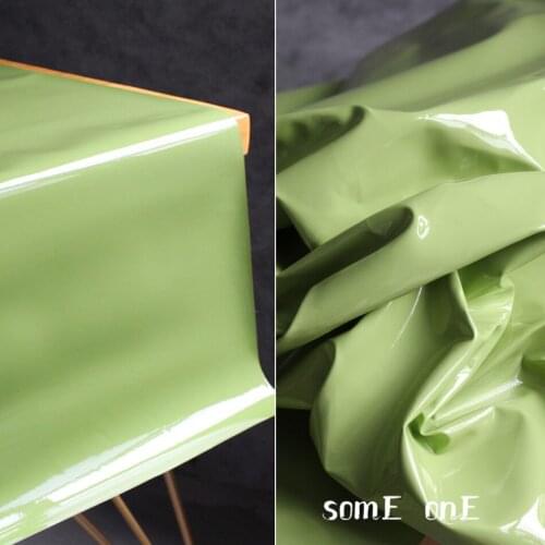 Mirror PU Patent Leather Light Green Waterproof DIY Patches Cosplay Decor Props Bags Coat Dress Fashion Designer Leather Fabric