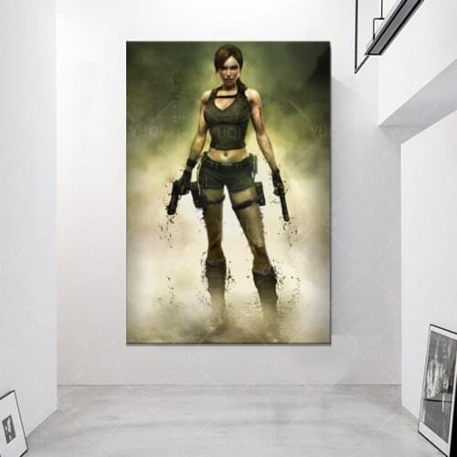 Women Lara Croft Tomb Raider Movies Posters and Prints Living Room Modern Home Decor Art Pictures Decoration Wall Painting