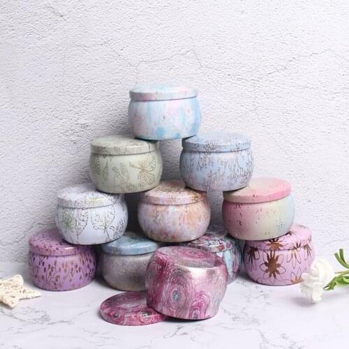 1PCS Mini Scented Candle Empty Box Natural Tin Can Home Decoration Outdoor Candy Gift Home Decoration(Small Size)