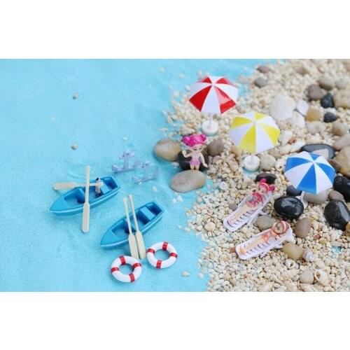 16pcs/lot Garden Miniature Ocean Style World Landscape Sea Beach Sand Sunshine Bikini Lounge Boat Umbrella Anchor KS 018