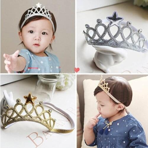 60pcs/lot DIY Multi Simple Fabrics Golden Sliver Head Bands Crown Stars Baby HeadBands Hair Styling Tools Accessory HA1089