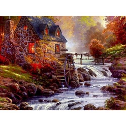 A6224 11CT/14CT/18CT/25CT/28CT night snowing patterns Counted Cross Stitch DIY Cross Stitch Kits Embroidery Needlework Sets