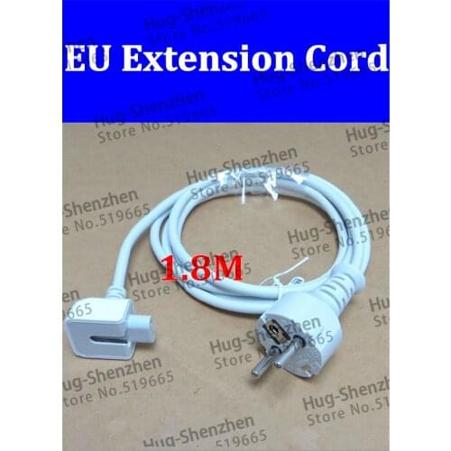 Free Shipping 5pcs/lot Euro EU Plug 1.8M AC Power Adapter Extension Cable Cord for Apple iPad Macbook Air Pro Charger Adapter