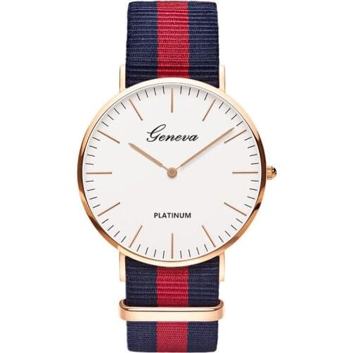 Trendy Unisex Wrist Watch Quartz Women Fashion Steel Back Gold Dial Men Watches Casual Sport Nylon Wristwatch reloj hombre 2020