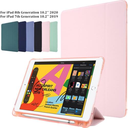 Tablet Case for iPad 7 8 8th Generation Case with Pencil Holder Soft TPU Stand Funda for iPad 7 10 2 2019 Case Cover A2198 A2200