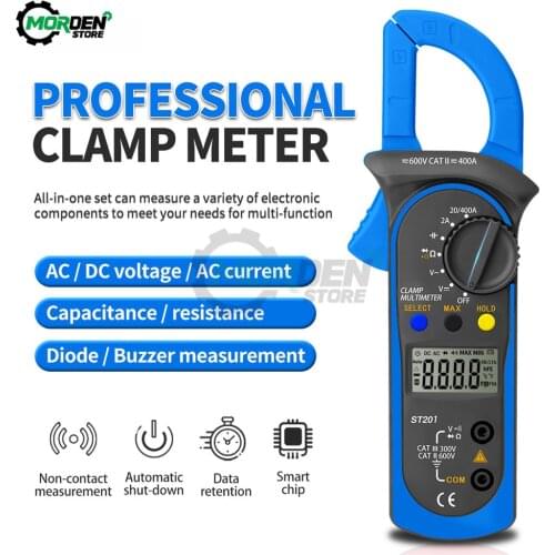 ST210 Digital Multimeter Clamp Meter DC/AC 600A Current Tester 6000 Counts True RMS Ampere Meter Tools Dropship