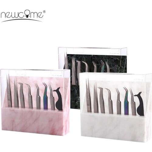 8 Holes Eyelash Tweezers Storage Holder 3 Colors Acrylic Convenient Durable Makeup Tweezer Organizer Rack for Eyelash Extension