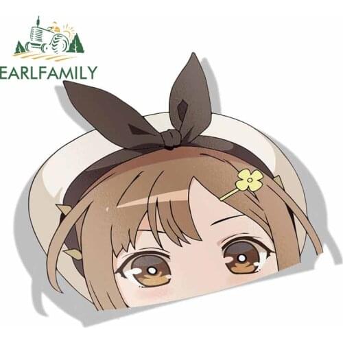 EARLFAMILY 13cm x 11.1cm for Atelier Ryza Peeker Peek Anime Vinyl JDM Car Stickers Window Trunk Laptop Decal Car Accessories