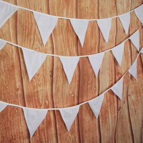 10m 36 Flags Pure White 2 Layer Cotton Banner Pennant Garland Children Kids Baby Shower Birthday Bunting Wedding Party Decor